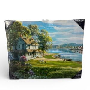 Vintage Harbor & Riverside Estate 16x20 Light-Up Canvas Battery-Operated Art
